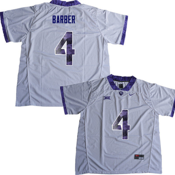 Men #4 Taye Barber TCU Horned Frogs College Football Jerseys Sale-White - Click Image to Close